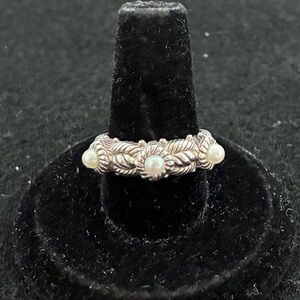 Judith Ripka Silver Ring with Pearl Accents